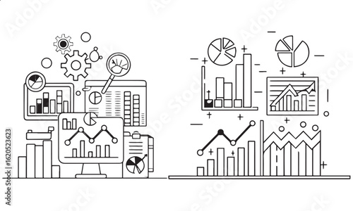 Flat Design Business & Startup Scenes vector
