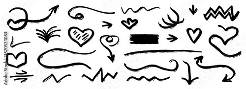 Wallpaper Mural Hand-drawn Arrows, Hearts, and Doodle Elements: Design Resource Torontodigital.ca