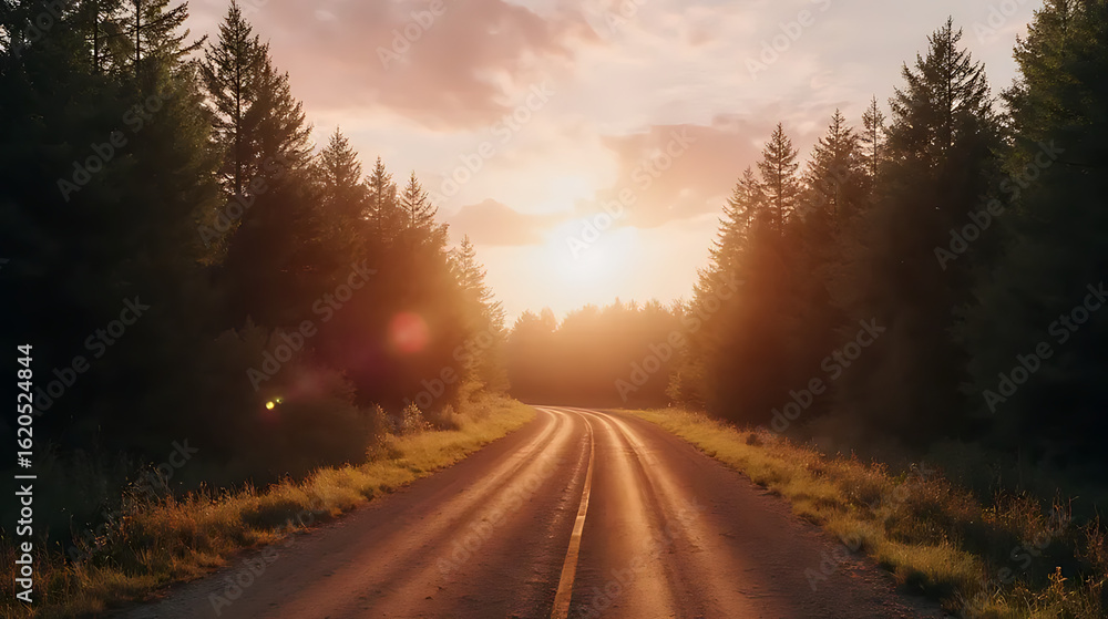 Fototapeta premium sunset in the forest