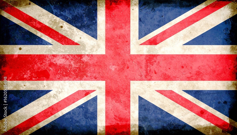 Fototapeta premium Grunge of UK United Kingdom British Union Jack national flag background. Suitable for marketing or business purposes