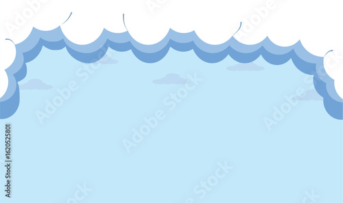 A sky of fluffy clouds in a vibrant blue sky, perfect for use in various creative projects