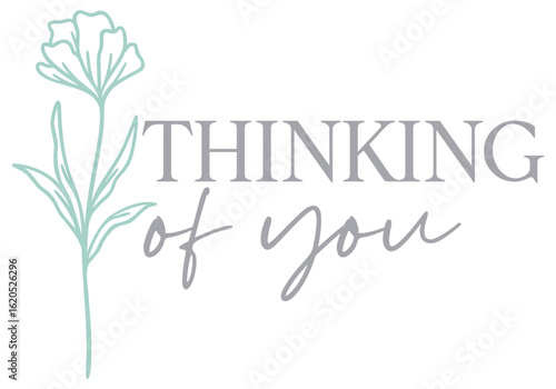 Thinking of You | Floral Sympathy Art | Vector Flower Illustration