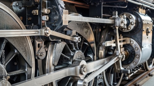 Vintage steam locomotive machinery detail