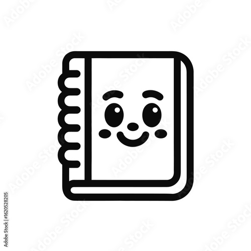 Happy notebook character cute drawing