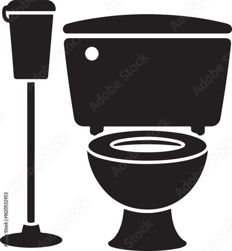 Classic toilet and cistern silhouette