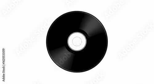 Black vinyl record LP disc vector illustration, a retro music and audio icon design.