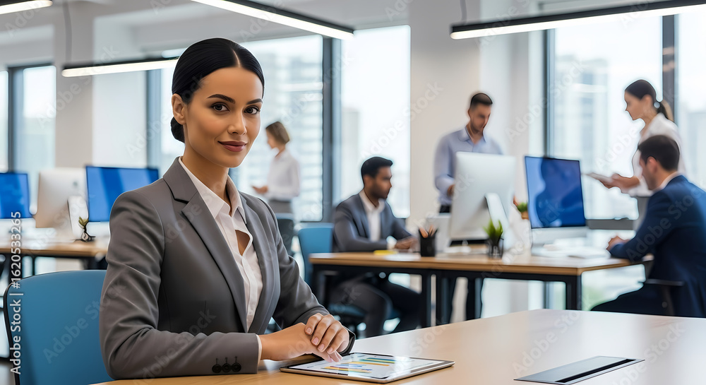 Professional business woman leader, company worker or sales, hr manager working in modern office Professional business woman leader, company worker or sales, hr manager working in modern office