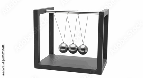 Newton's cradle pendulum vector illustration, an executive toy physics icon design.