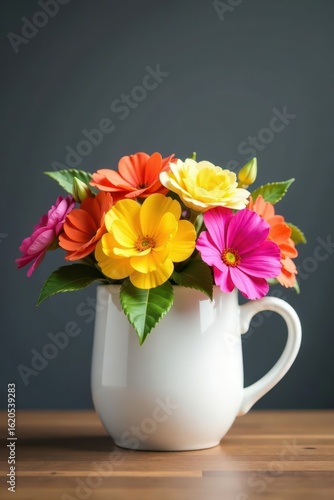 Wallpaper Mural Colorful flowers arranged in a white ceramic mug , colorful, flowers Torontodigital.ca