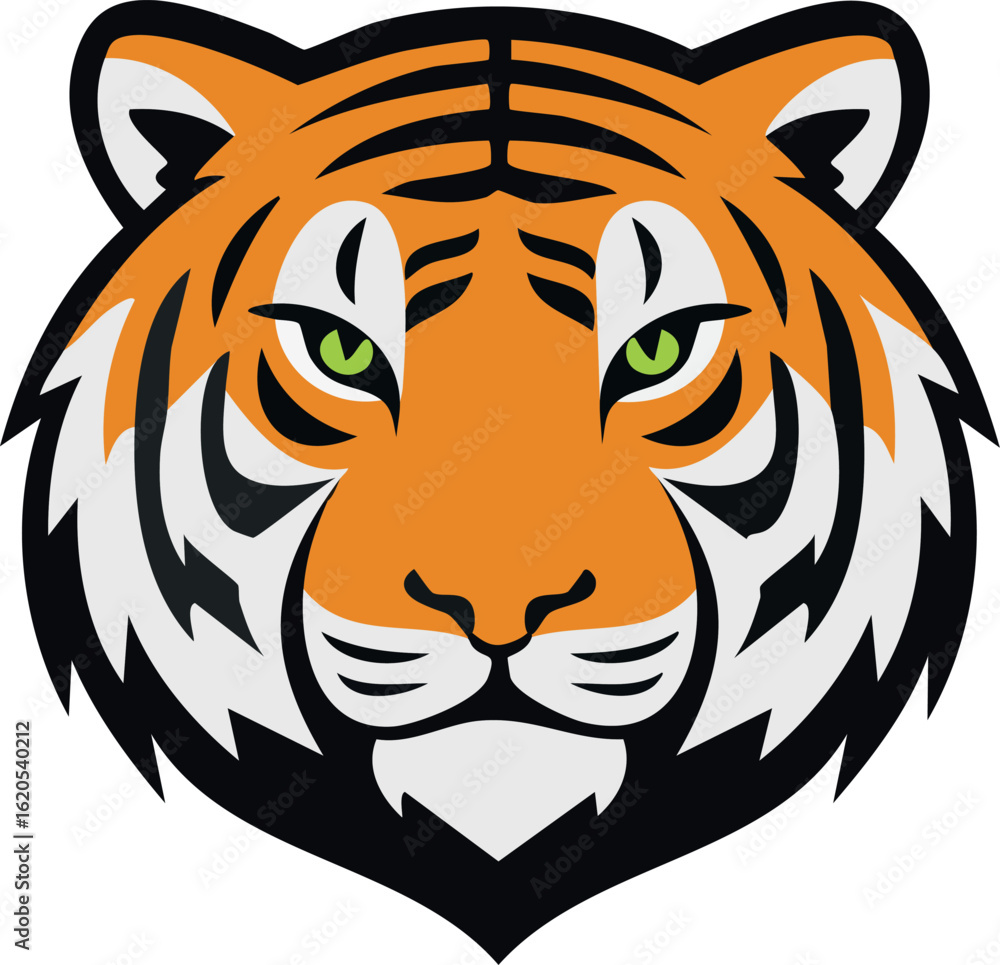Fototapeta premium Vector Tiger Head Illustration for T-Shirt Design