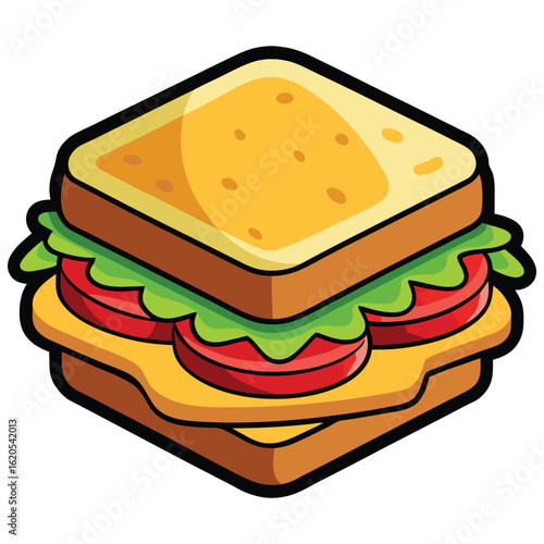 Delicious Toasted Sandwich, cartoon Sandwich