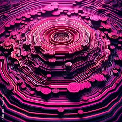 Concentric hexagonal of pulsing energy