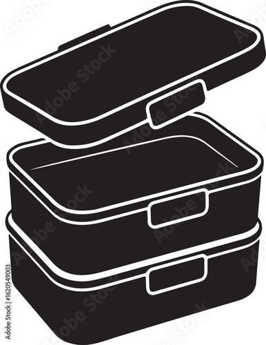 Stackable lunch box container silhouette