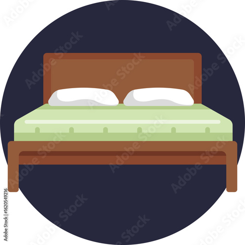 Icon depicting a bed, symbolizing rest areas in home design.