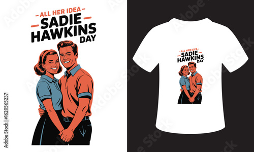 Typography T-Shirt Design On sadie hawkins Quote