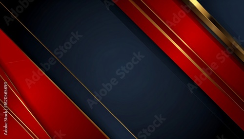 Abstract geometric background with red and gold lines