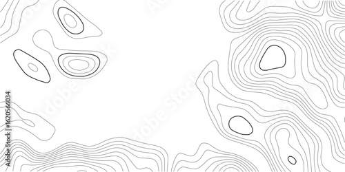 Topographic map background. Geographic line map with elevation assignments. Contour background geographic grid. Vector illustration.