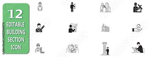 Building section draw icon 