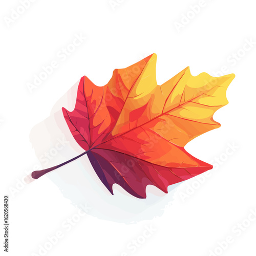 New Simple flat 2D icon of autumn leaves isometric view isolated on a white background, vector design, ideal for animation, vector, web design, digital illustrations, and minimalist design, clipart