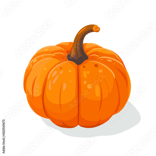 Simple flat 2D orange pumpkin set illustration, vector clipart isolated on a transparent background — clean animation-style design, created by me, Halloween set