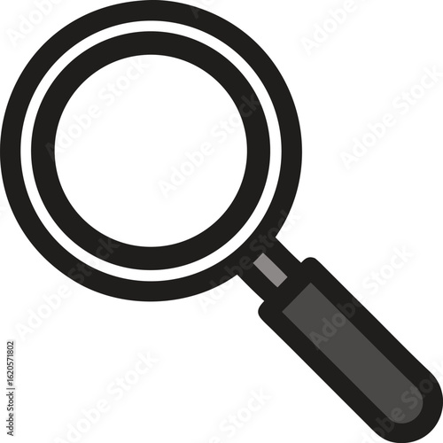 Vector magnifying glass icon isolated on white background, a tool for searching, discovery, and zooming to find and enlarge an object