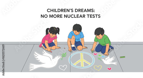 Children's Chalk Art: A Plea for Nuclear Disarmament