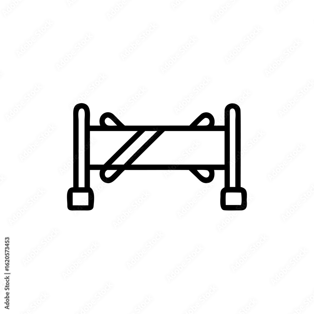 Obraz premium Outline icon a security barrier with diagonal lines protection fence