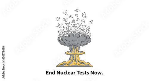 Nuclear Test Ban: Dove Release From Mushroom Cloud