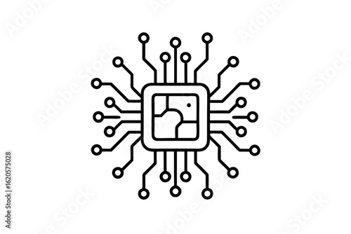 Minimal AI Chip Neural Tree Circuit Symbol