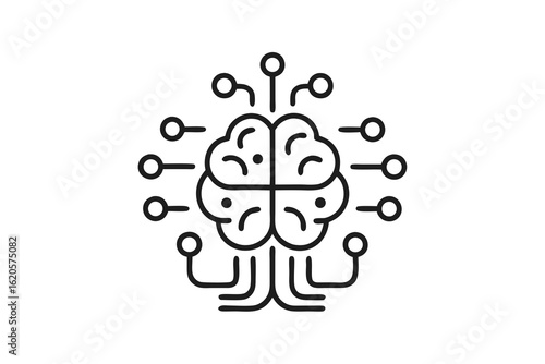 Open Brain Interface Internal Circuitry Pattern Technology Icon