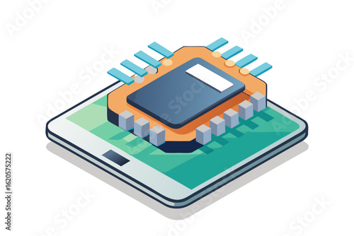 smartphone logic board highlighted ic chip section