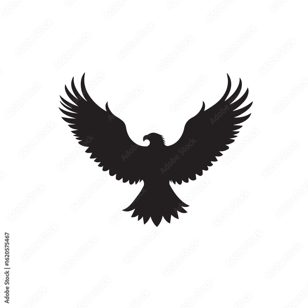 Fototapeta premium Flying Bird Black Vector – Minimalist EPS Design
