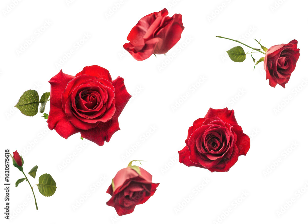 Naklejka premium PNG Floating red rose roses background flowers.
