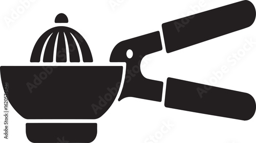 Simple black silhouette of a manual citrus juicer silhouette