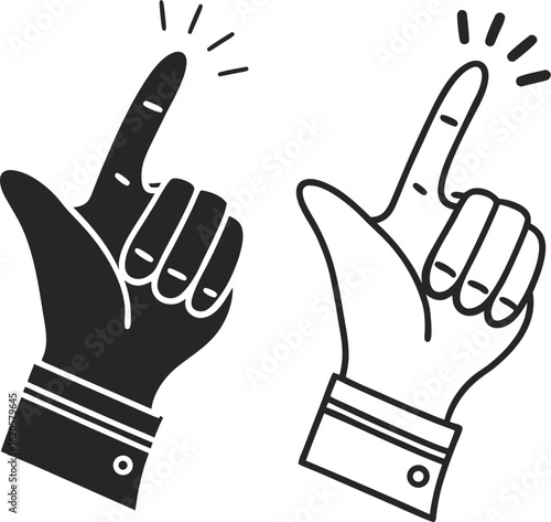 Abstract human hand gestures vector illustrations featuring various finger and palm signs