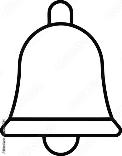 bell icon outline vector illustration on transparent background
