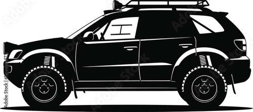 Offroad suv vehicle isolated on white background