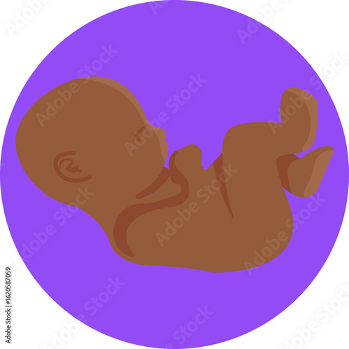 A symbol representing a newborn baby, highlighting early infancy and care.