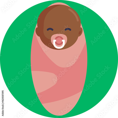 A symbol representing a newborn baby, highlighting early life and care.