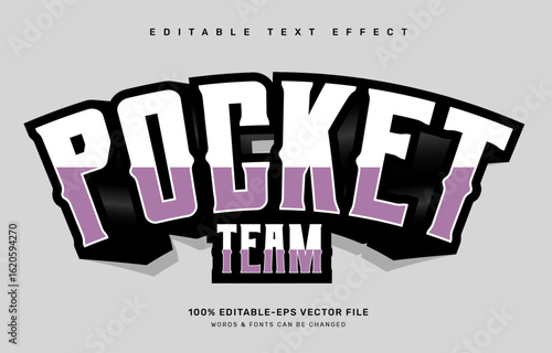 Pocket team editable text effect template