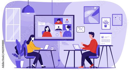 People in a Video Conference Meeting Working Remotely.