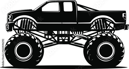 Monster truck isolated on white background