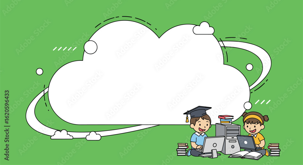 Obraz premium Exploring the vast potential of cloud computing for modern education and knowledge sharing