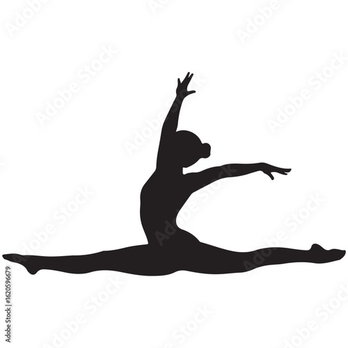Elegant vector silhouettes of women dancing, posing in yoga, or in ballet positions