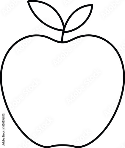 apple icon outline vector illustration on transparent background
