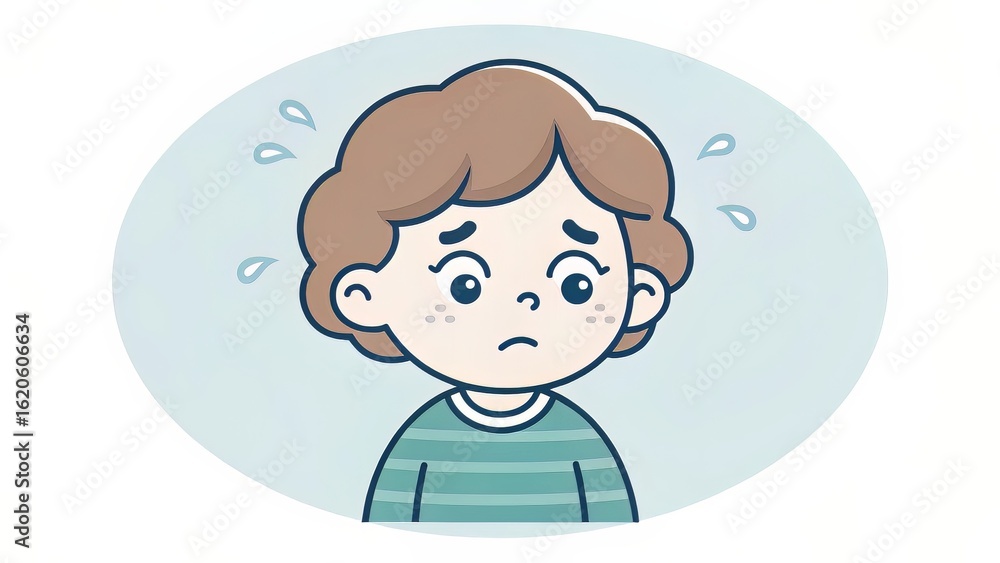 Hand-Drawn Surprised Child Illustration for Nostalgic Emotional Scenes Hand-Drawn Surprised Child Illustration for Nostalgic Emotional Scenes