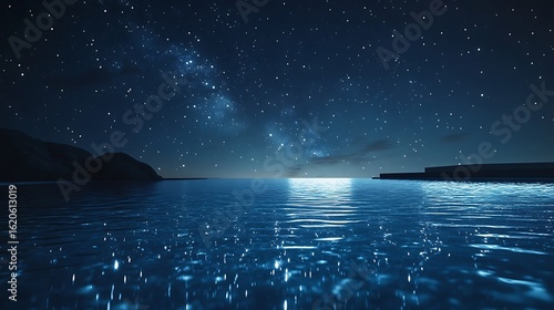 Twilight stars shimmering above a quiet infinity pool