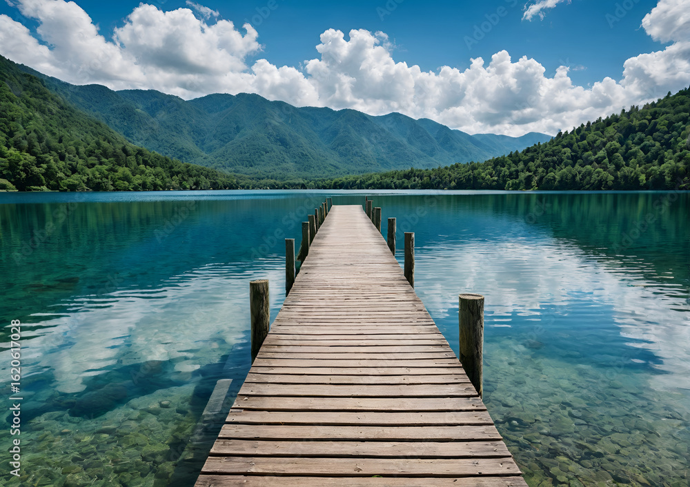 Fototapeta premium wooden pier on lake
