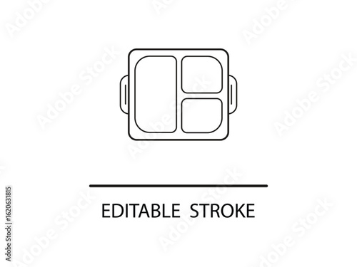 Vászonkép Modern lunch box vector illustration for meal planning and healthy eating, perfect for dieters and portion control with editable stroke