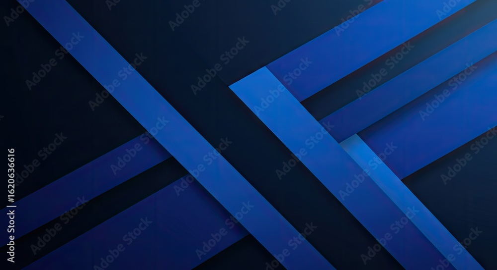 Fototapeta premium Abstract dark navy blue background with geometric light blue stripes design